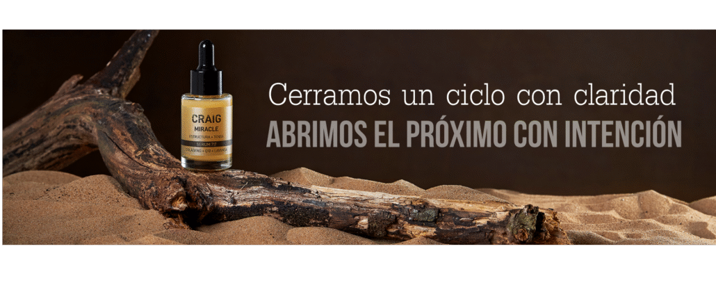 Frase inspiracional de Craig sobre el balance personal: Cerramos un ciclo con claridad, abrimos el próximo con intención, sobre un fondo sereno.